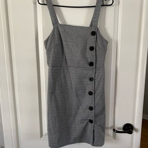 Houndstooth Buttoned Mini Dress